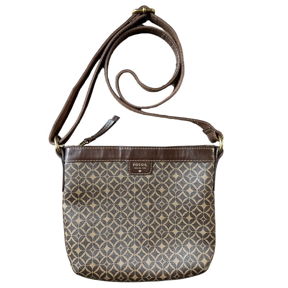 Fossil Issue Number 1954 Women’s Brown and Tan Crossbody Adjustable Strap Purse